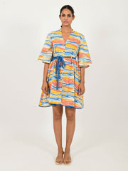 Wave Tie Up Dress DRESSES Rias Jaipur